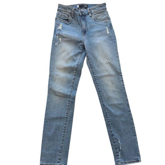 KUT from the Kloth Catherine High-Rise Boyfriend Jeans Sz 00 EUC Straight Leg - Picture 1 of 14